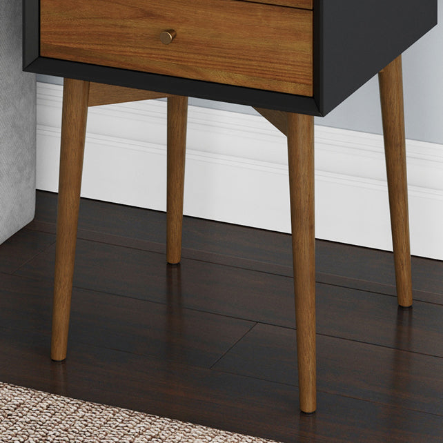 Harper Mid-Century Wood Nightstand Black Acacia | Nathan James