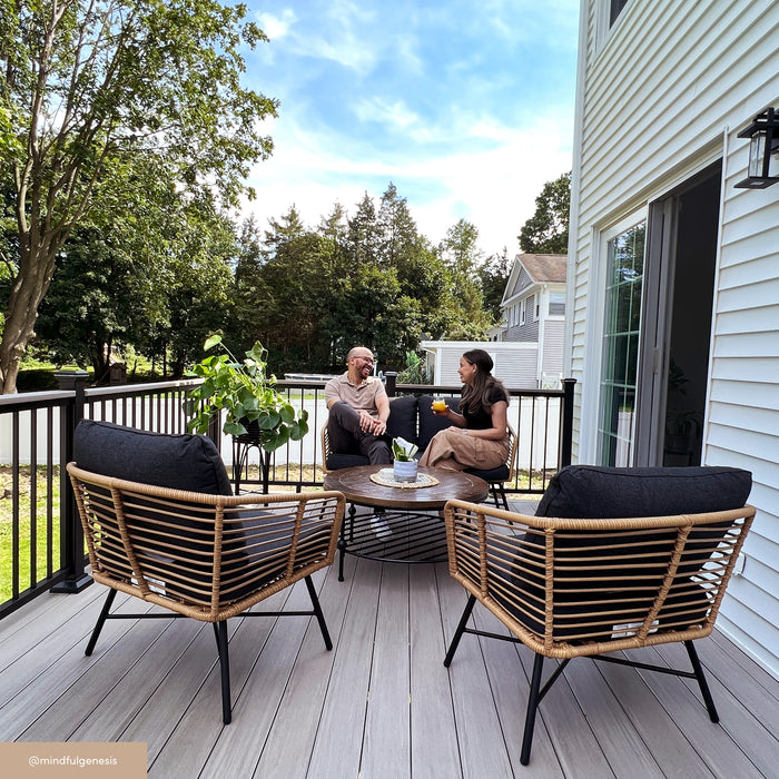 5Piece Boho Wicker Outdoor Metal Patio Furniture Set Nathan James