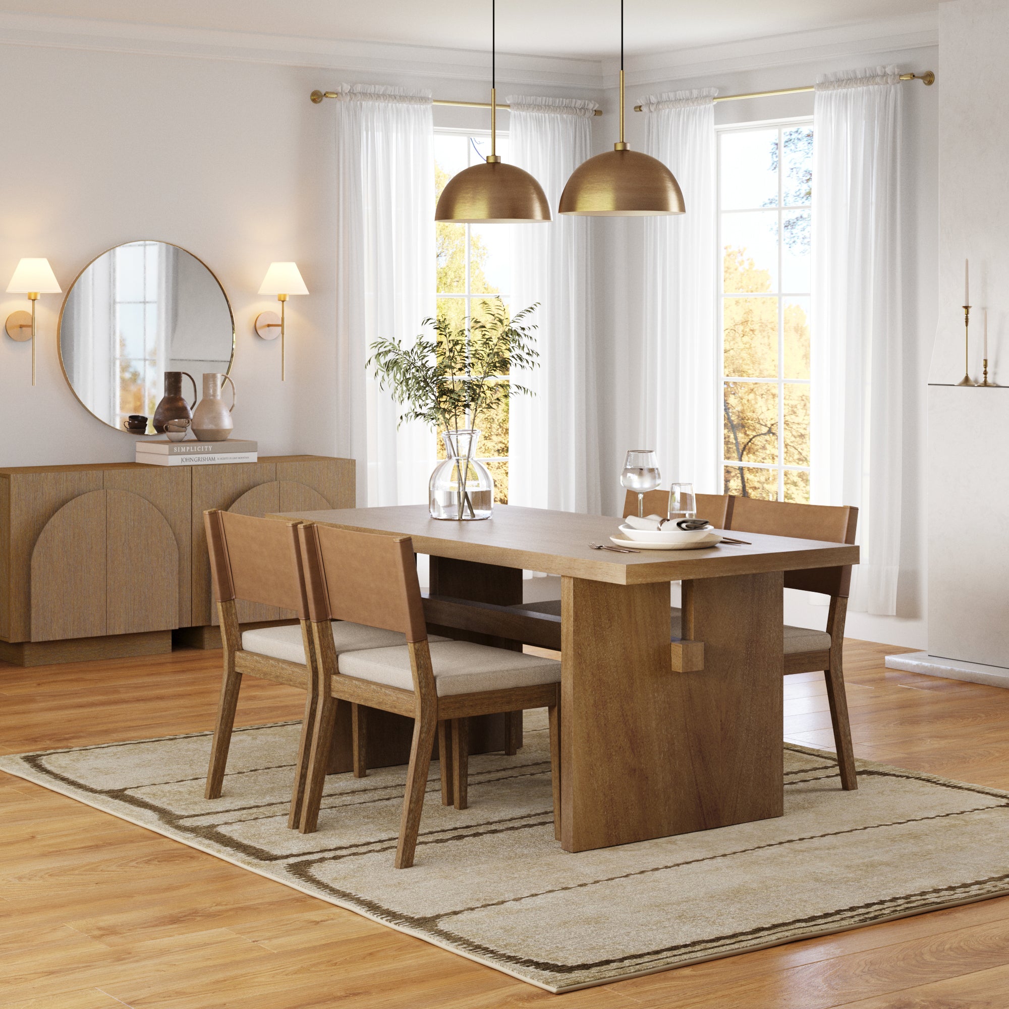 Briggs & Linus Farmhouse Dining Set (4 Chairs) | Nathan James