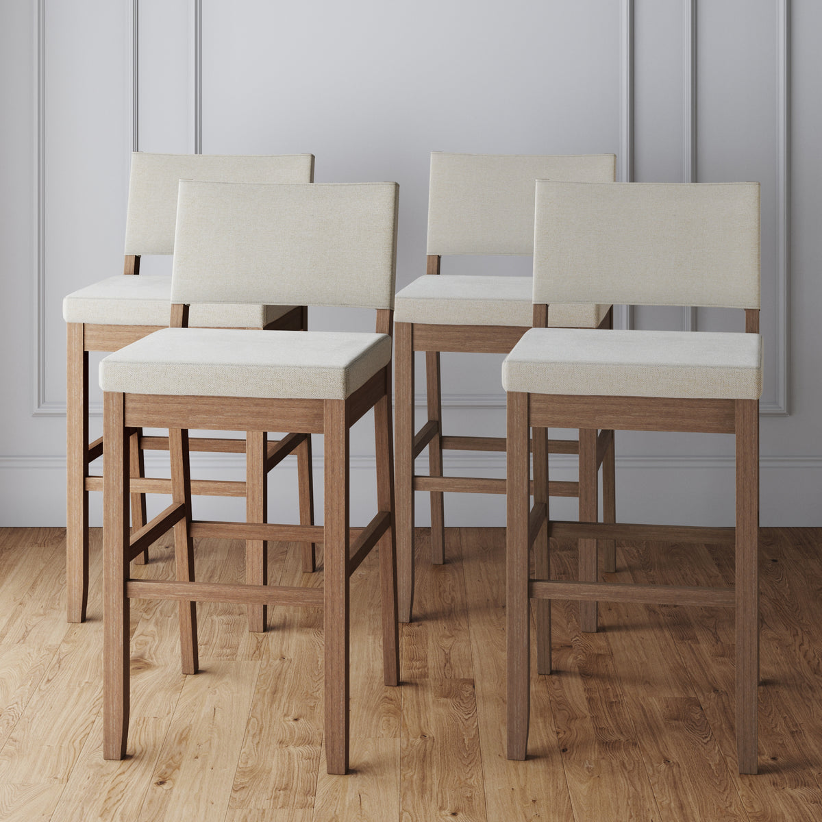 Linus Cushioned Counter Bar Stool with Back Set of 4 | Nathan James