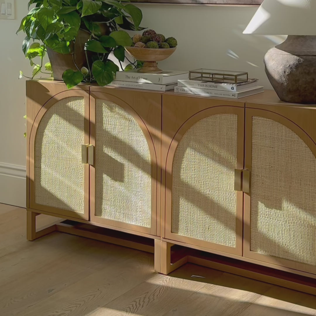 Paxton Credenza Raw Oak Set of 2 Arched | Nathan James