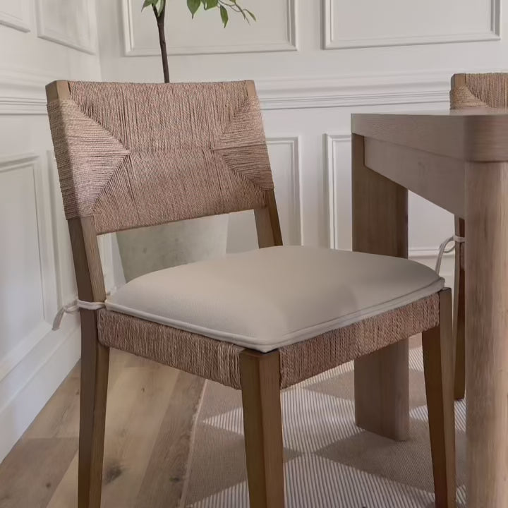 Beacon Boucle & Seagrass Dining Chair Light Brown | Nathan James