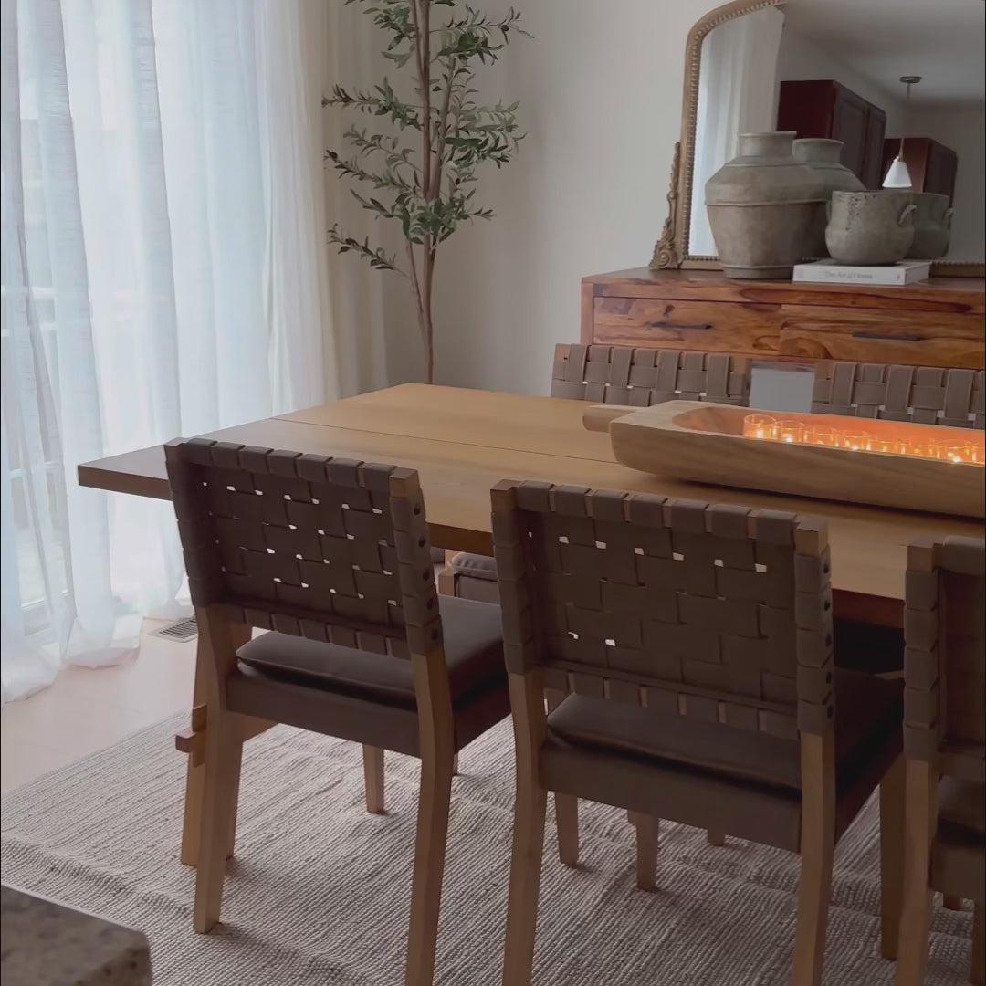 Cohen Faux Light Brown Leather Dining Chair | Nathan James