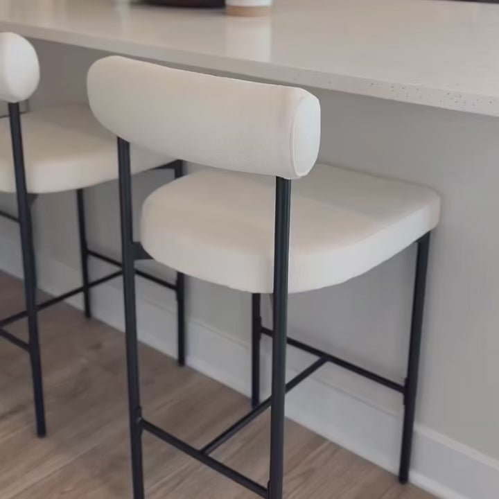 Dahlia Industrial Counter Height Bar Stool with Back | Nathan James