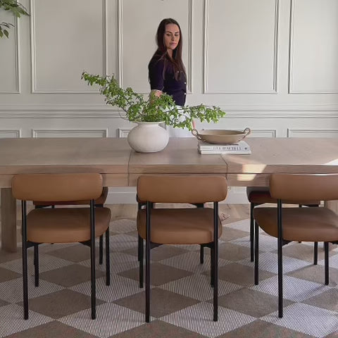 Dahlia Modern Brown Vegan Leather Dining Room Chair | Nathan James