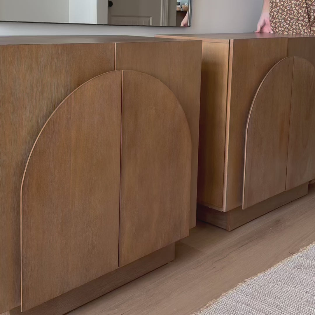 Iris Mid-Century Wood Arched Storage Cabinet | Nathan James