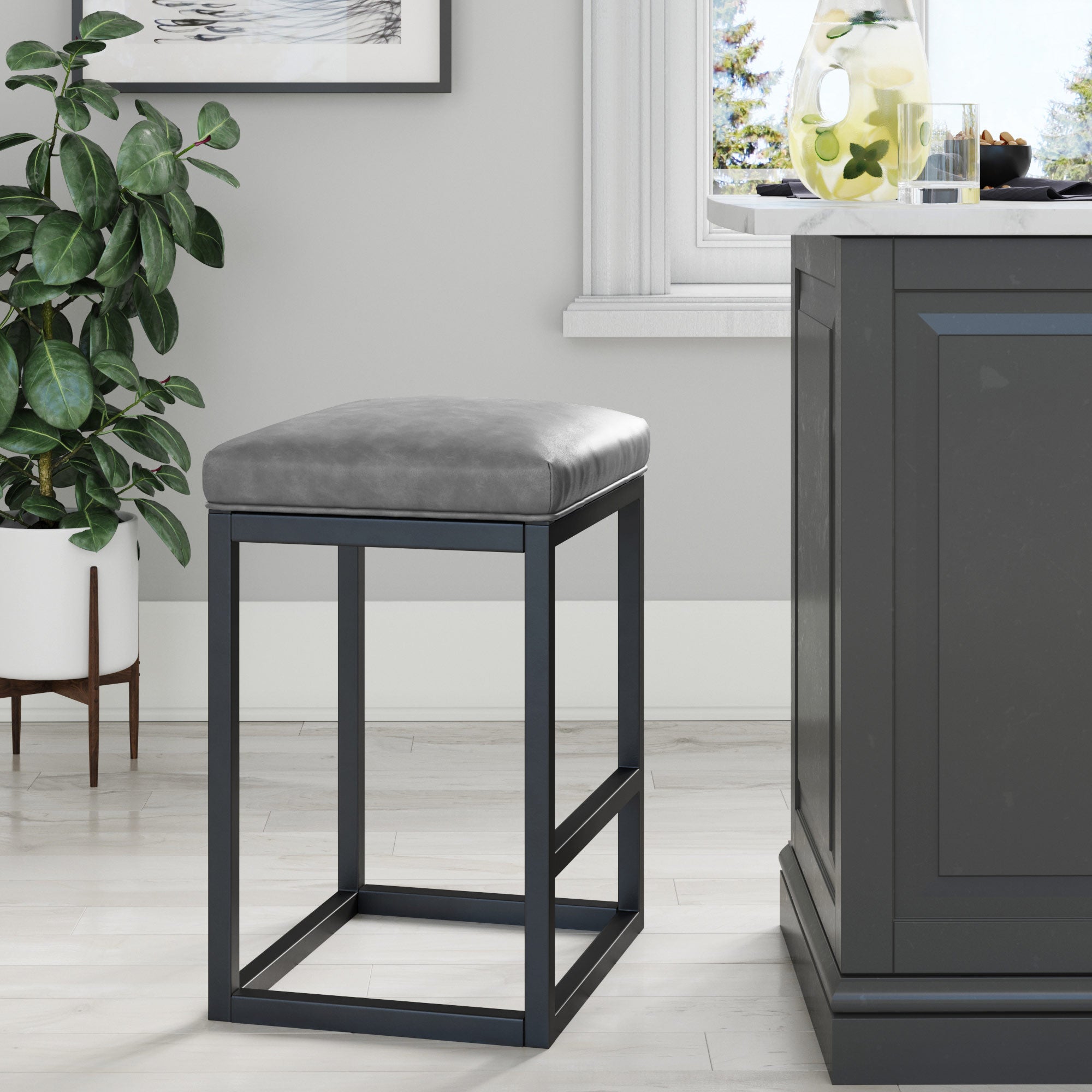 Black matte bar stools hot sale